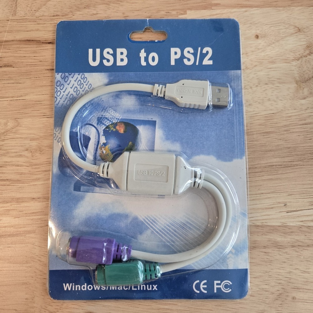 Black USB to Dual PS/2 Keyboard/Mouse Converter Cable Active Adapter, USB-2PS2B‎